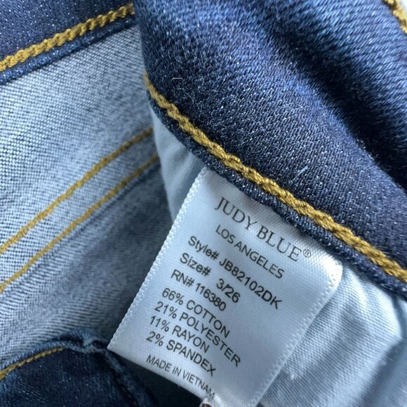 Judy Blue Skinny Jeans Relaxed Fit JB82102DK Stone Wash Womens Blue Size 3/26 - Picture 5 of 10